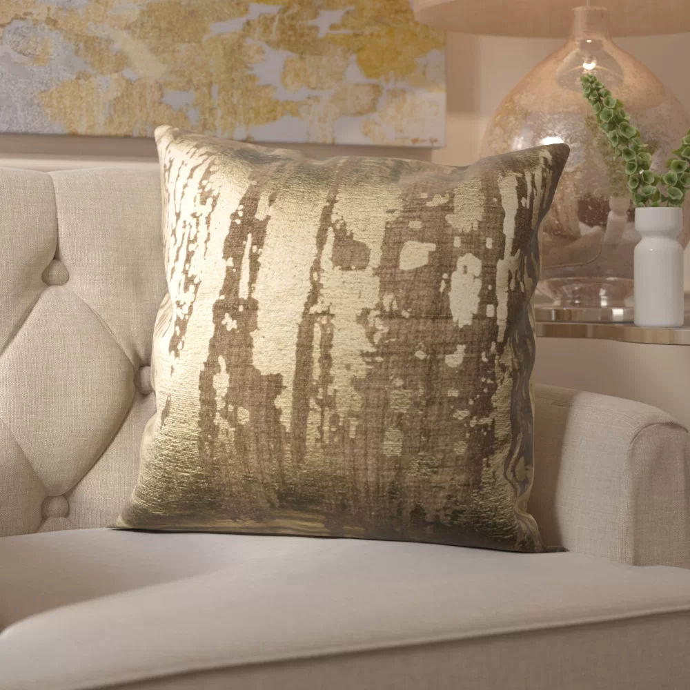 Cuaron Metallic Splatter Cotton Throw Pillow with insert thumbnail 2