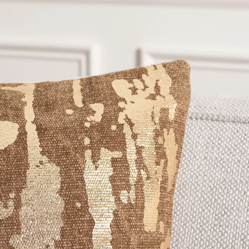 Cuaron Metallic Splatter Cotton Throw Pillow with insert thumbnail 4