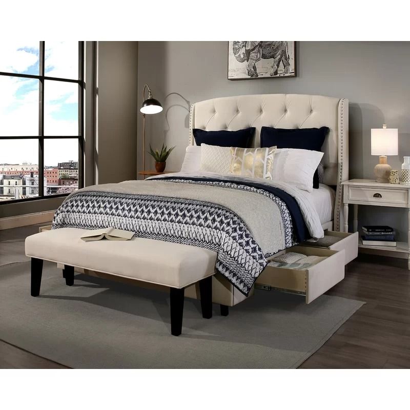 Peyton Tufted Upholstered Bed King  thumbnail 2