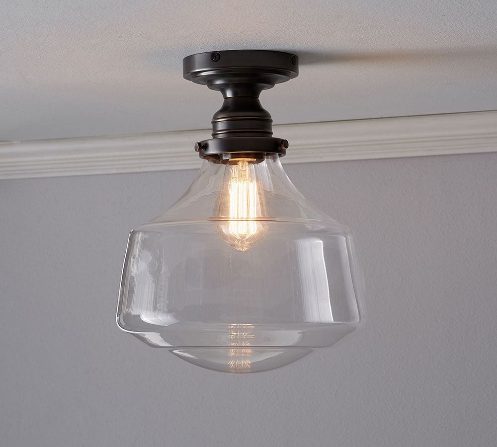 Schoolhouse Wavy Glass Flushmount thumbnail 2