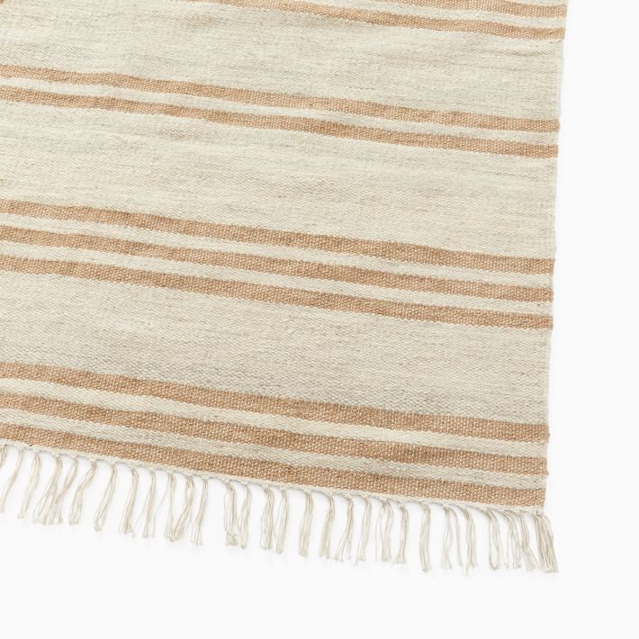 Wool and Jute Splice Stripe Rug 8x10 thumbnail 4
