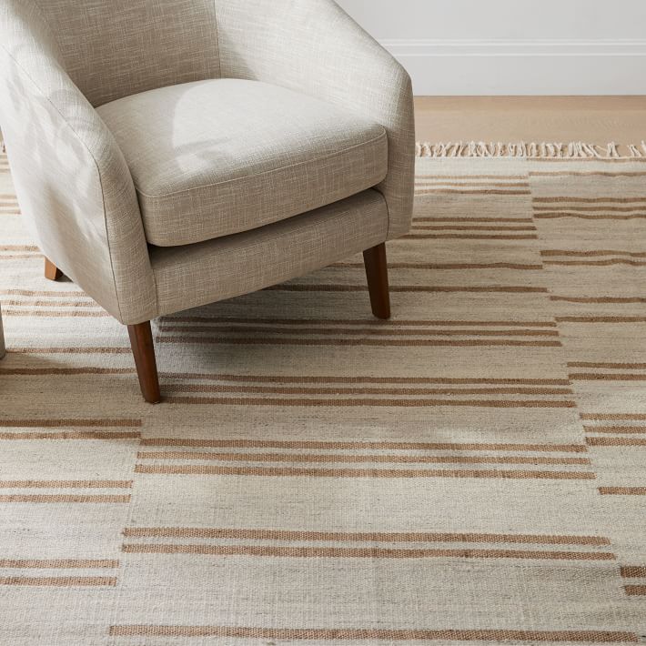 Wool and Jute Splice Stripe Rug 8x10 thumbnail 5
