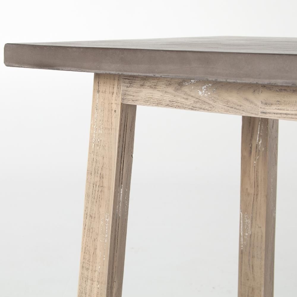 Kate Rustic Lodge Grey Concrete Tabletop Brown Acacia Wood Desk thumbnail 4
