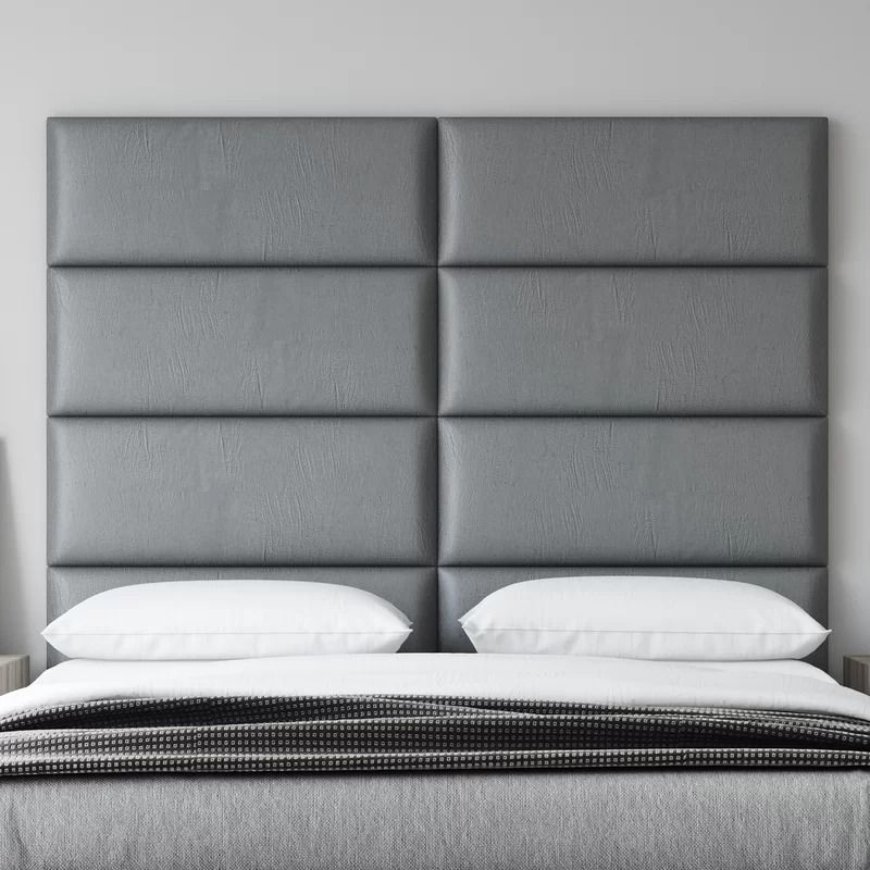 Bernardsville Upholstered Solid Wood Panel Headboard Set of 4 thumbnail 3