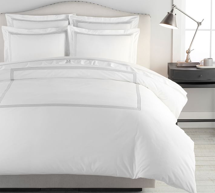 Gray Mist Grand Organic Percale Duvet Cover King size thumbnail 2