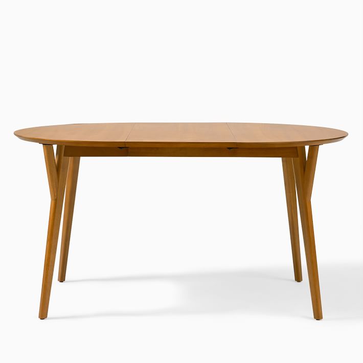 Mid Century Rounded Expandable Dining Table thumbnail 3