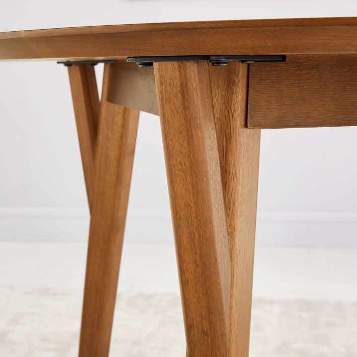 Mid Century Rounded Expandable Dining Table thumbnail 5