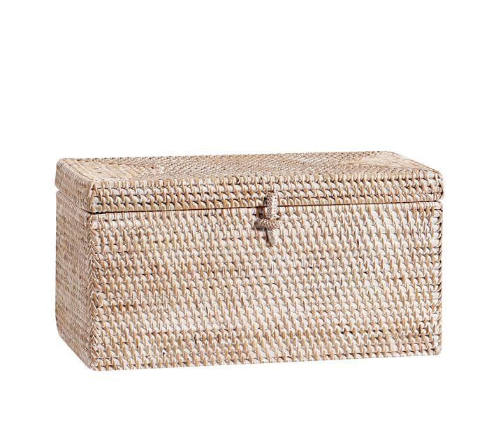 Whitewash Tava Handcrafted Rattan Lidded Box thumbnail 4