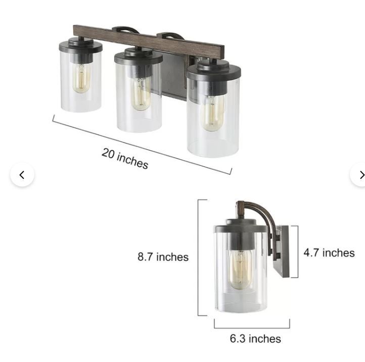 Cliona 3 Light Dimmable Brown Vanity Light thumbnail 4