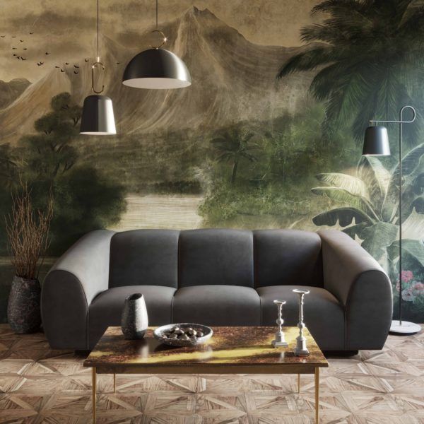 EMMET GREY VELVET SOFA thumbnail 2