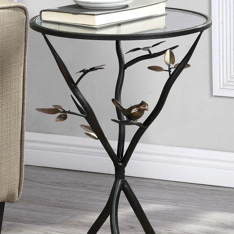 Marguret Glass 3 Legs End Table thumbnail 4