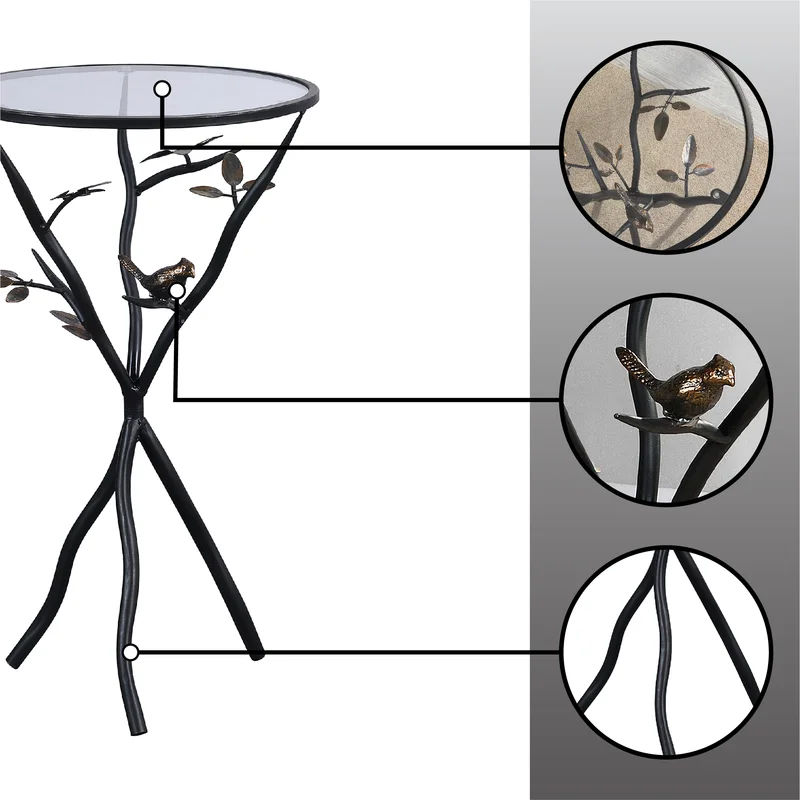 Marguret Glass 3 Legs End Table thumbnail 6