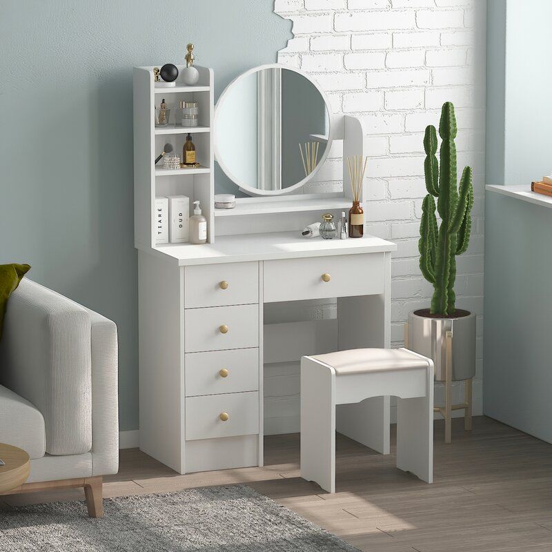 Vanity Table Set Makeup Table thumbnail 4