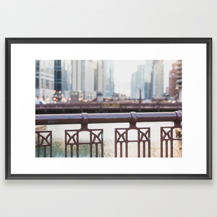 River Walk Chicago Photography Framed Art Print with Frame 24" x 36" thumbnail 2