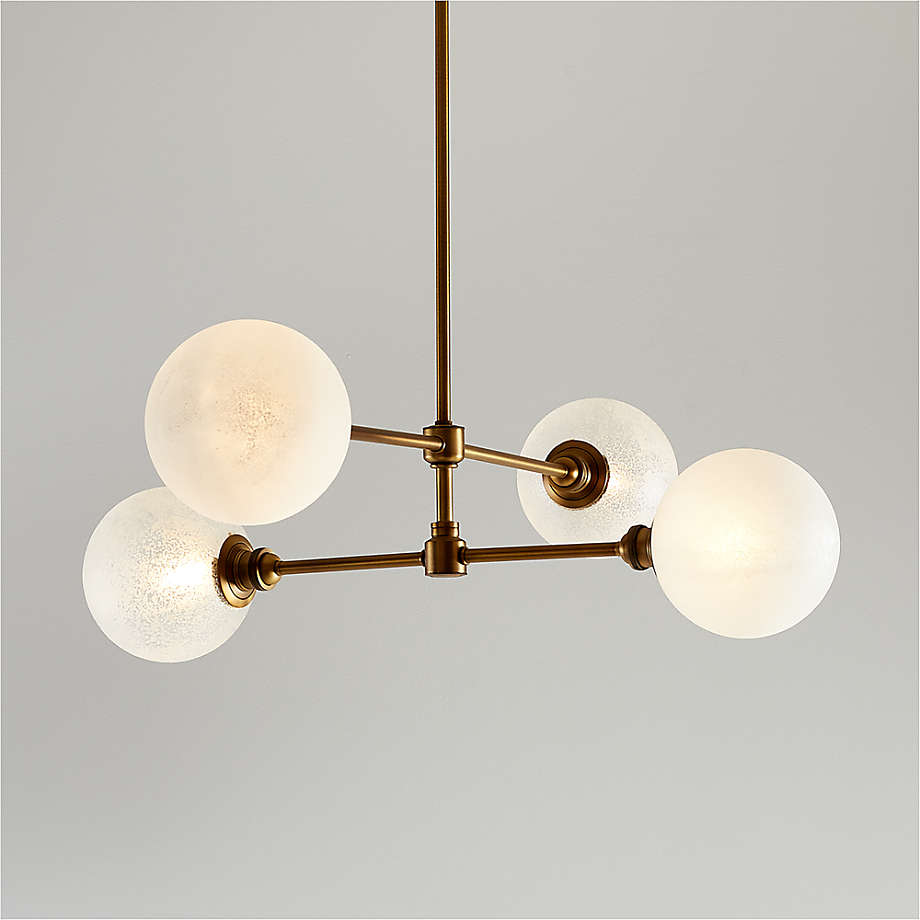 Bouldin Salt Blasted Glass Chandelier thumbnail 2