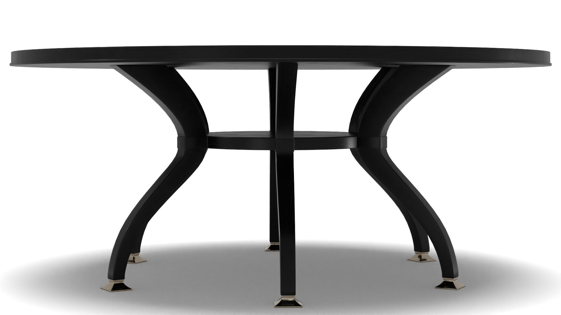 Caracole Total Eclipse Modern Black Wood Round Dining Table thumbnail 2