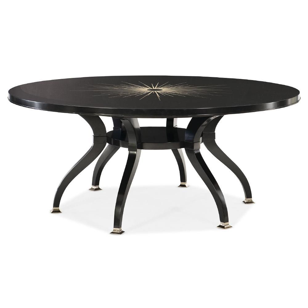 Caracole Total Eclipse Modern Black Wood Round Dining Table thumbnail 3