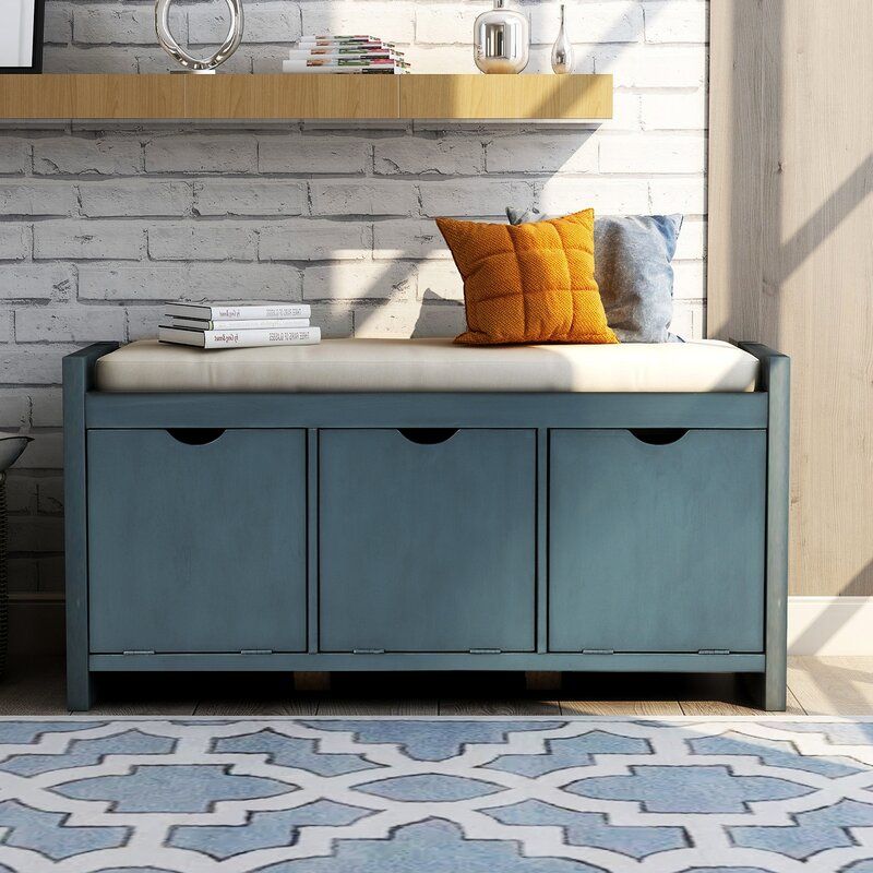 Antique Navy Shoe Storage Cabinet thumbnail 3