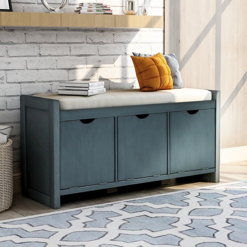 Antique Navy Shoe Storage Cabinet thumbnail 4