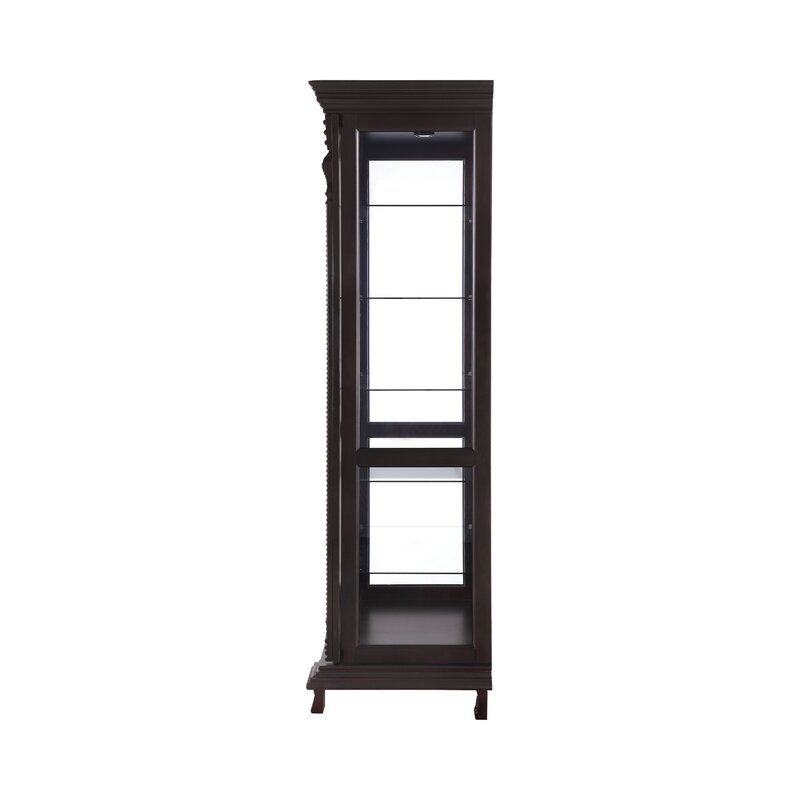 Peasely Lighted Rectangular Curio Cabinet thumbnail 2