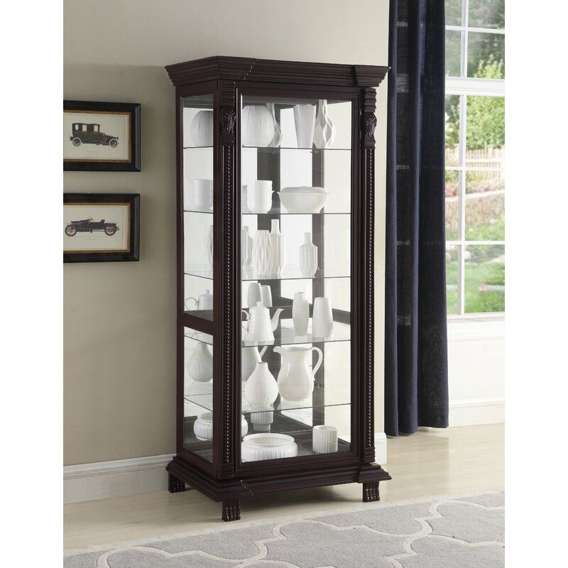 Peasely Lighted Rectangular Curio Cabinet thumbnail 4