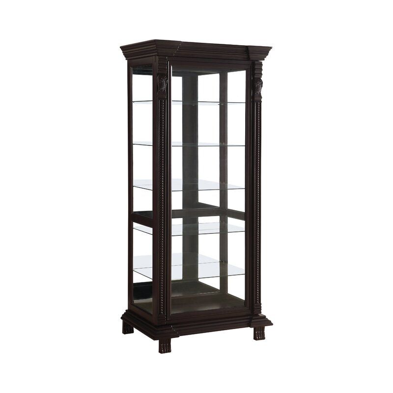 Peasely Lighted Rectangular Curio Cabinet thumbnail 3