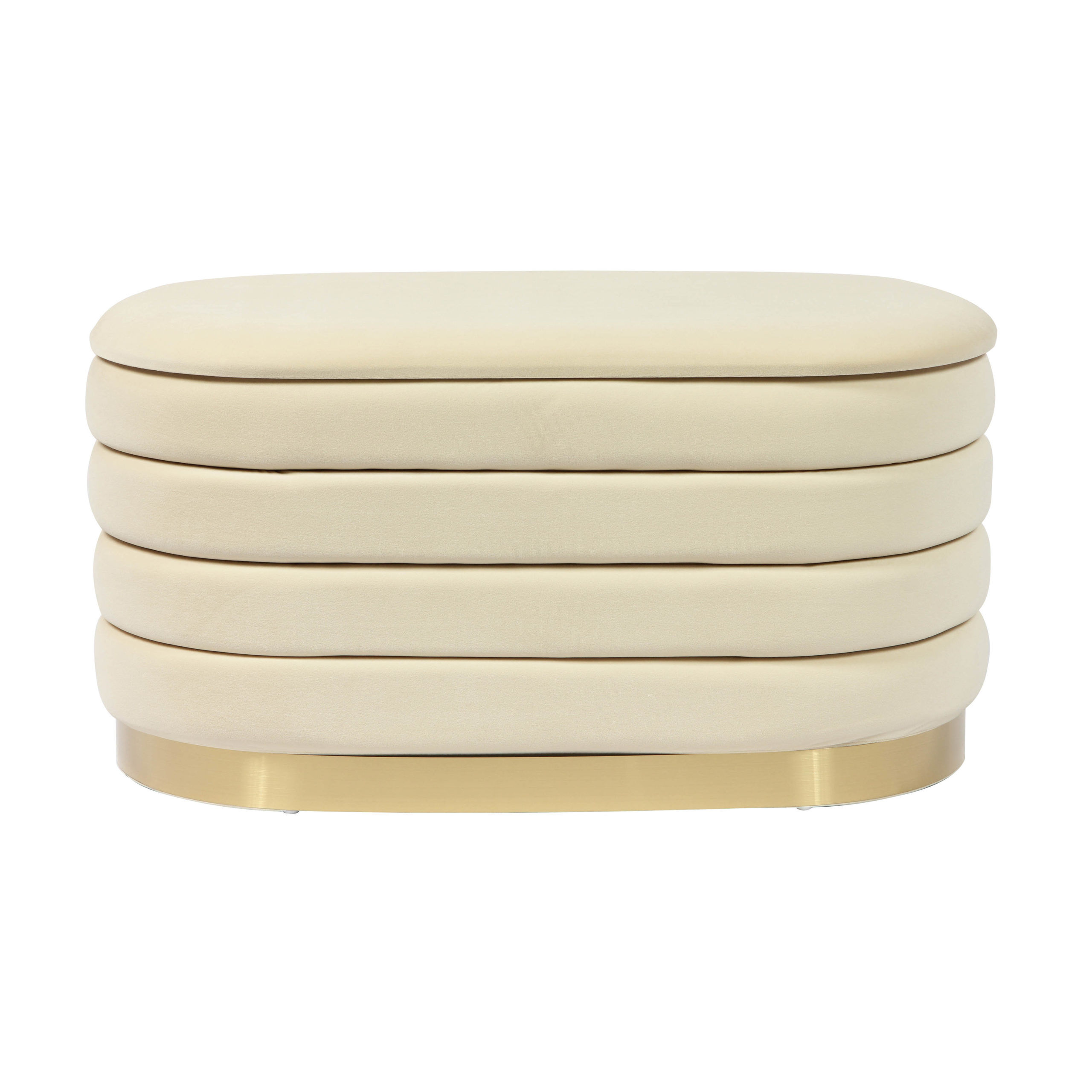 Lily Cream Velvet Storage Bench thumbnail 3