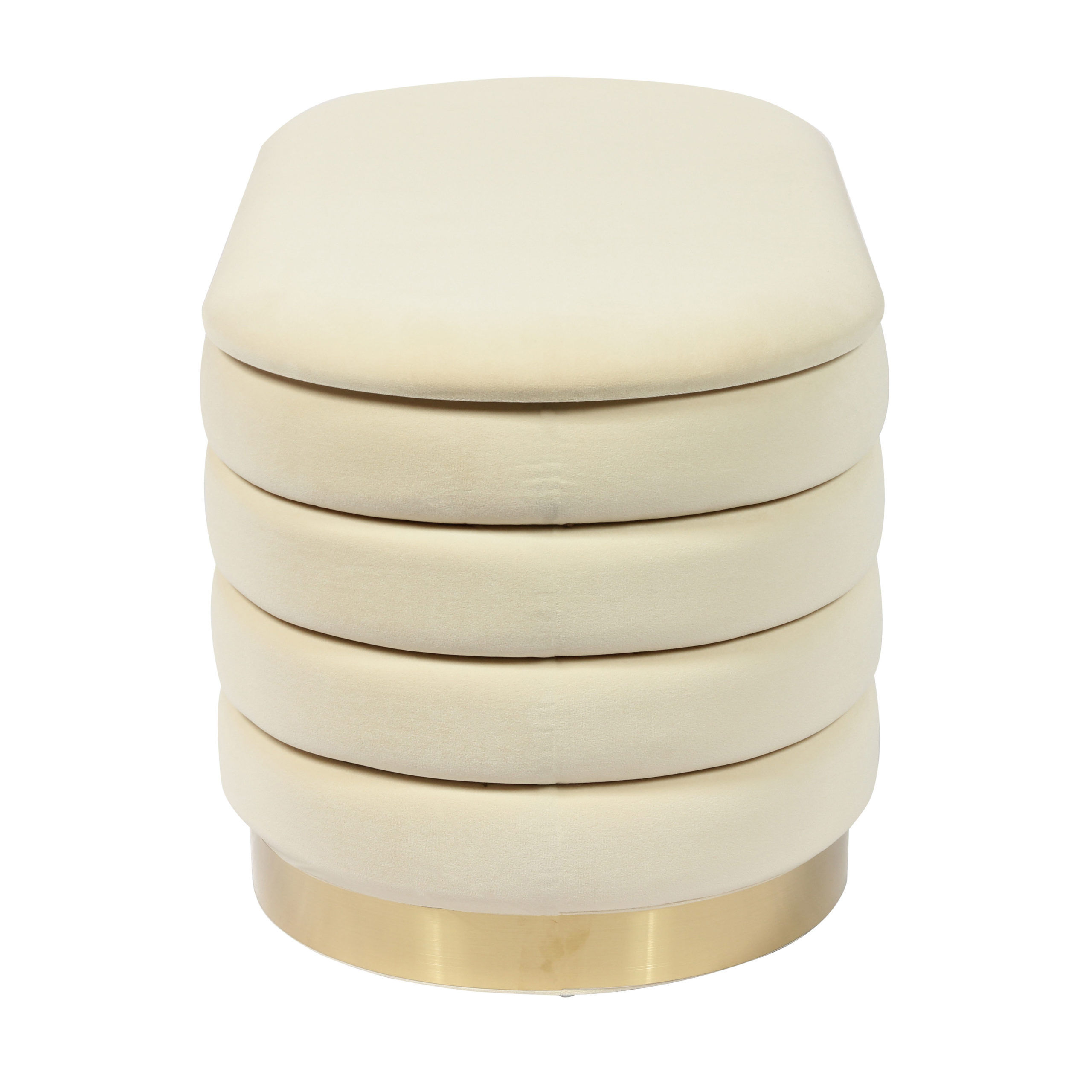 Lily Cream Velvet Storage Bench thumbnail 4