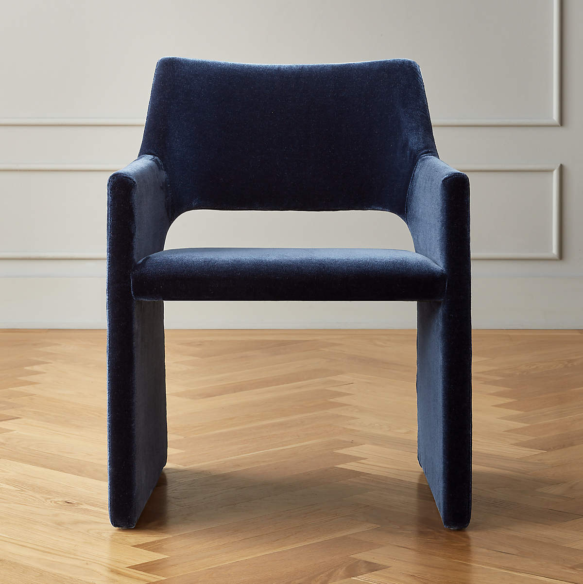 FOLEY FAUX MOHAIR NAVY DINING CHAIR thumbnail 2