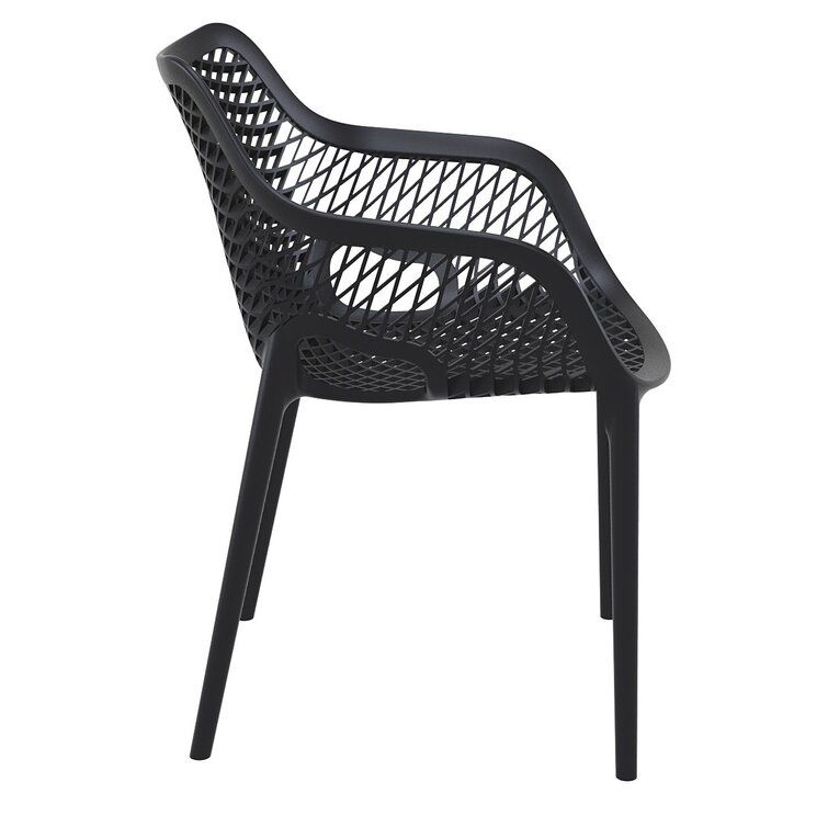 Farrah Stacking Patio Dining Armchair Set of 2 thumbnail 2