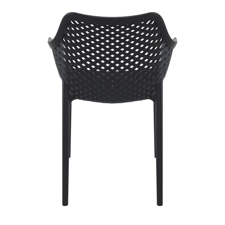 Farrah Stacking Patio Dining Armchair Set of 2 thumbnail 3