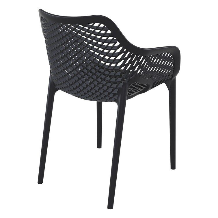Farrah Stacking Patio Dining Armchair Set of 2 thumbnail 4