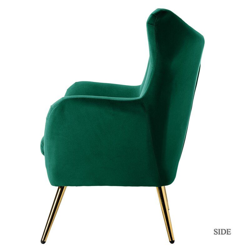 Dowdle Tufted Velvet Wingback Chair thumbnail 3
