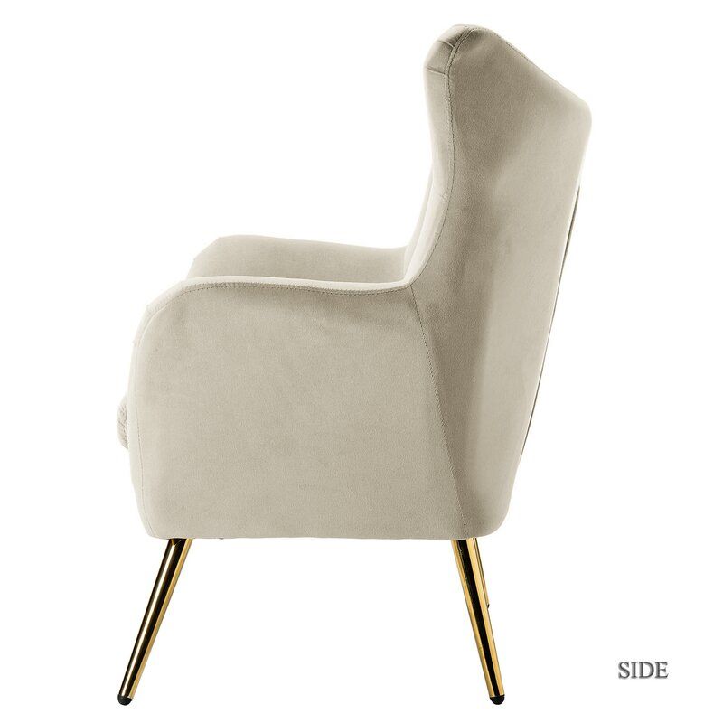 Dowdle Tufted Velvet Wingback Chair thumbnail 3