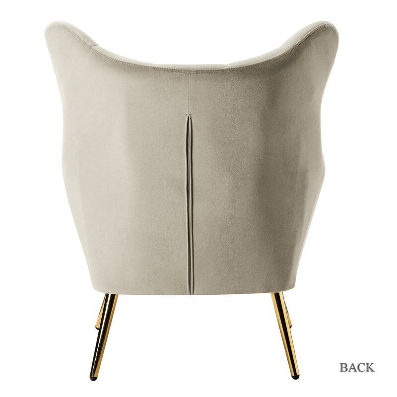 Dowdle Tufted Velvet Wingback Chair thumbnail 4