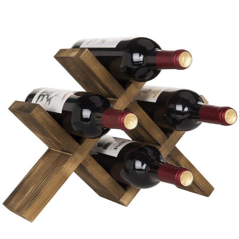 Southwell Solid Wood Tabletop Wine Bottle Rack in Brown thumbnail 3