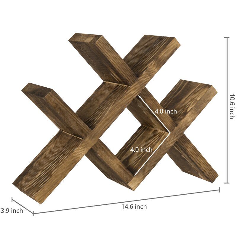 Southwell Solid Wood Tabletop Wine Bottle Rack in Brown thumbnail 4