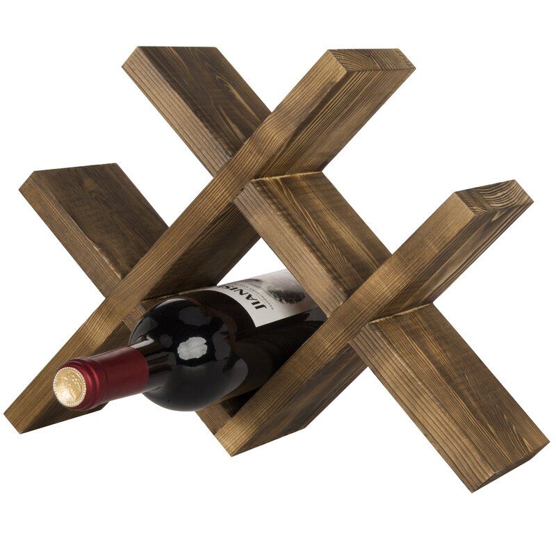 Southwell Solid Wood Tabletop Wine Bottle Rack in Brown thumbnail 5