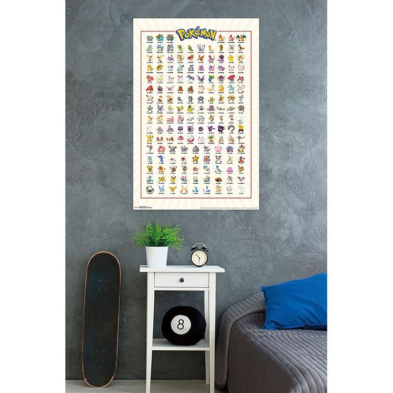 Pokemon Kanto Grid Paper Print Unframed thumbnail 2