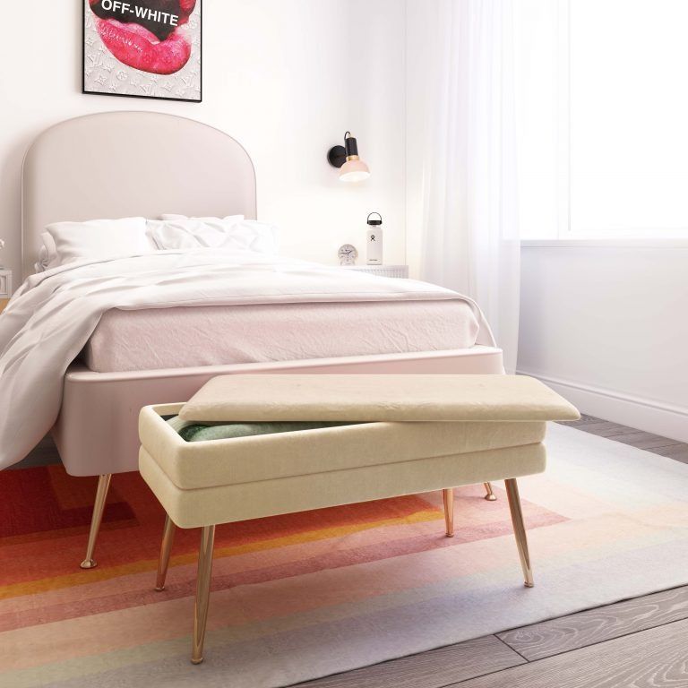Zivana Cream Storage Bench thumbnail 2