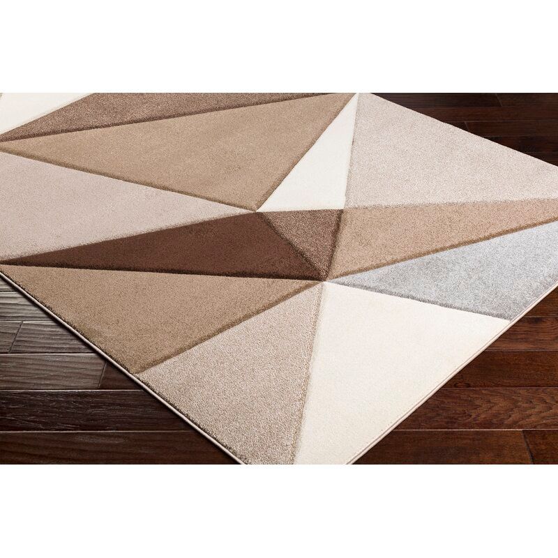 Cheeseman Geometric Camel Beige Area Rug 7'10"x10'3" thumbnail 3