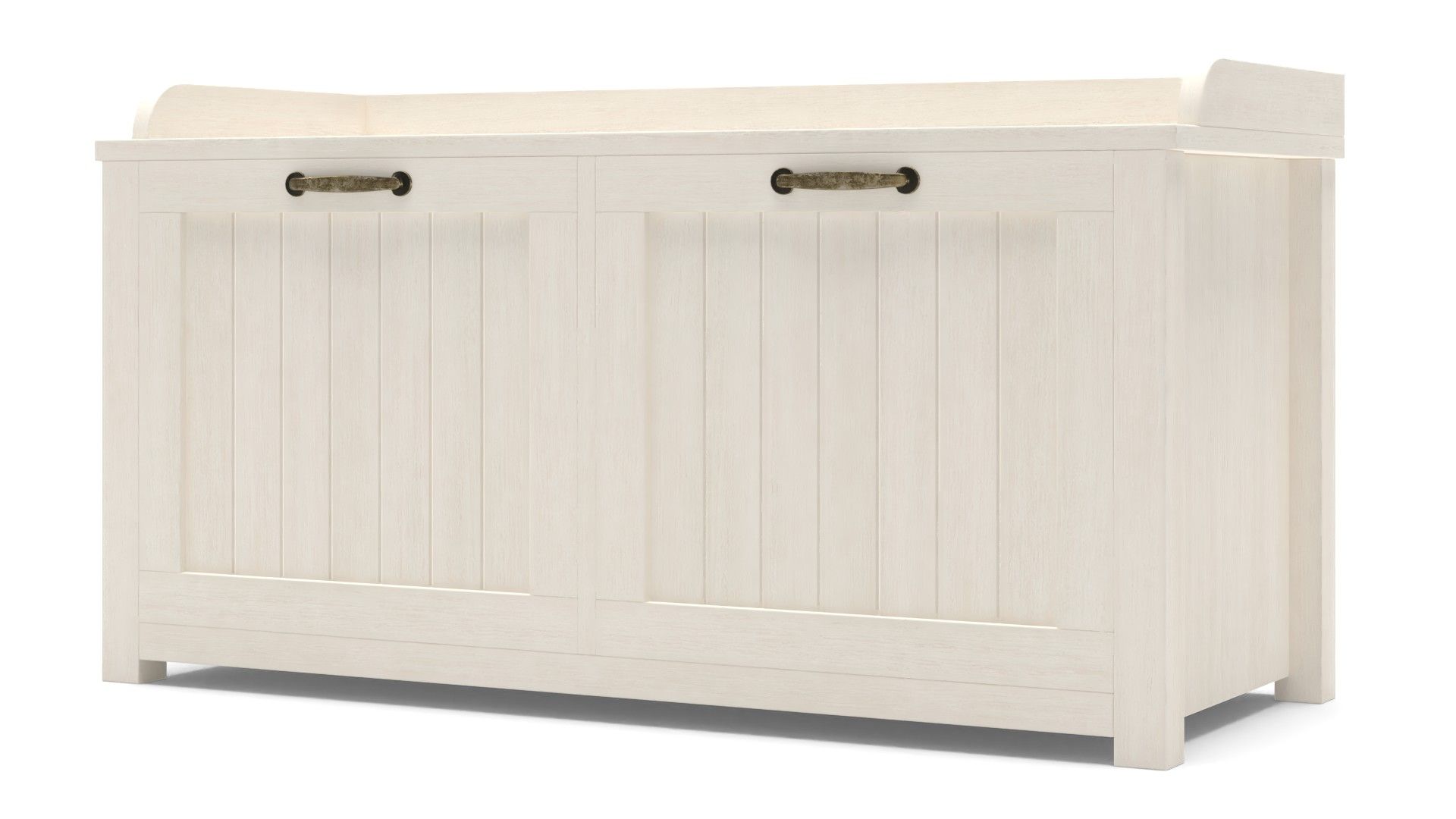 White Wash Tray Top Grooved Shoe Storage Cabinet thumbnail 2