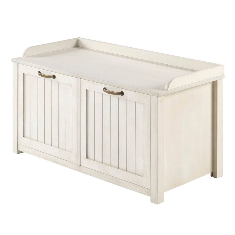 White Wash Tray Top Grooved Shoe Storage Cabinet thumbnail 4