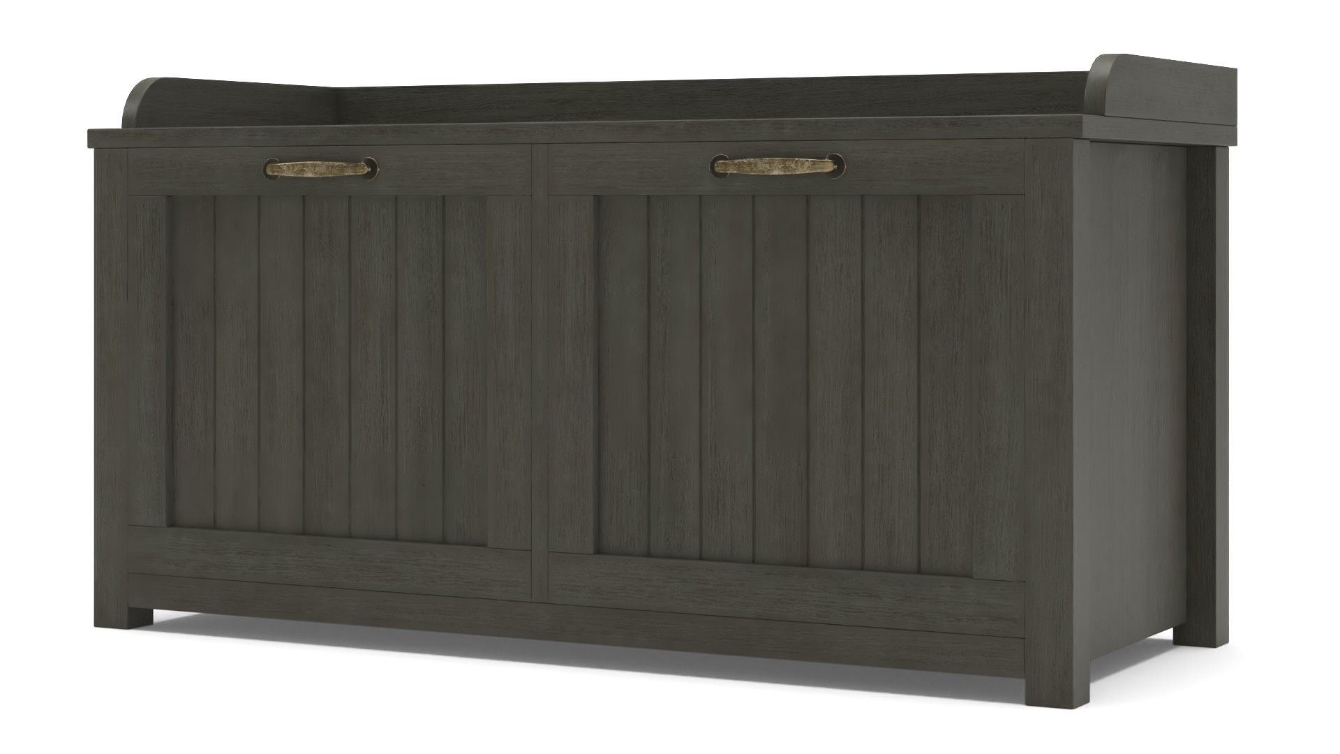 Gray wash Tray Top Grooved Shoe Storage Cabinet thumbnail 2