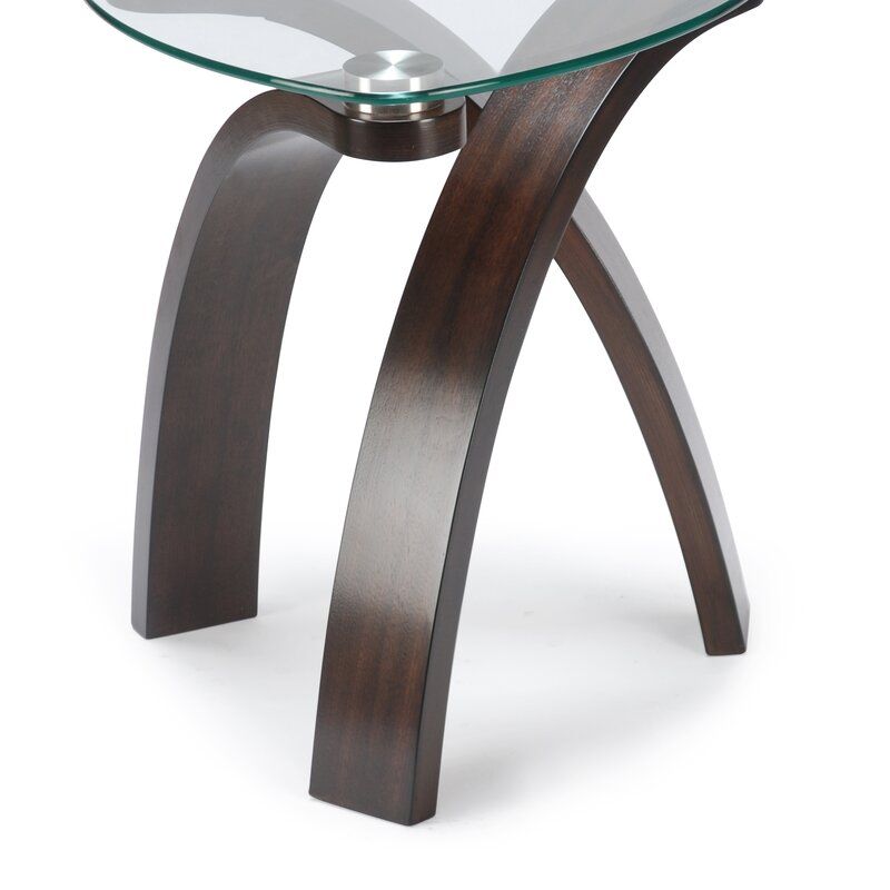 Comeaux Glass Cross Legs End Table thumbnail 2
