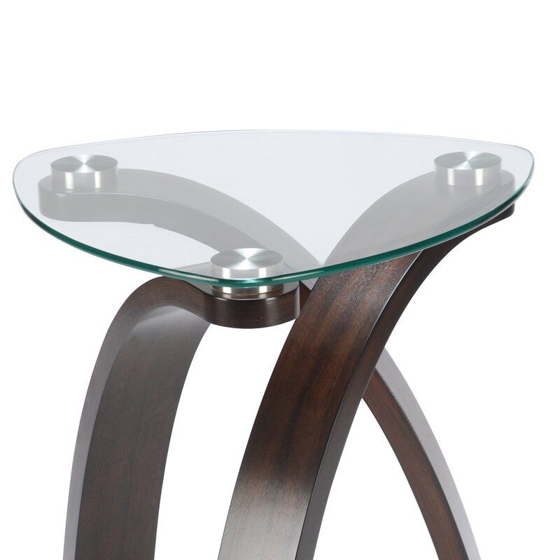 Comeaux Glass Cross Legs End Table thumbnail 3