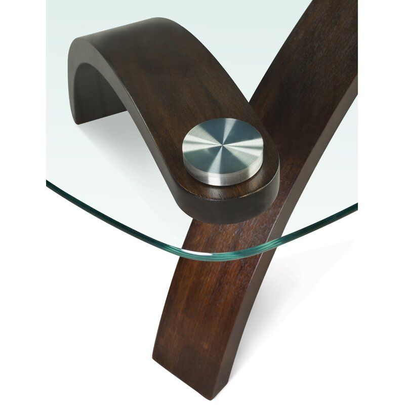 Comeaux Glass Cross Legs End Table thumbnail 4