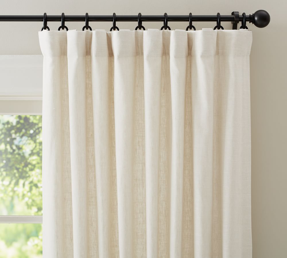 Jep Linen Blended Semi Sheer Rod Pocket Curtain Pair thumbnail 2