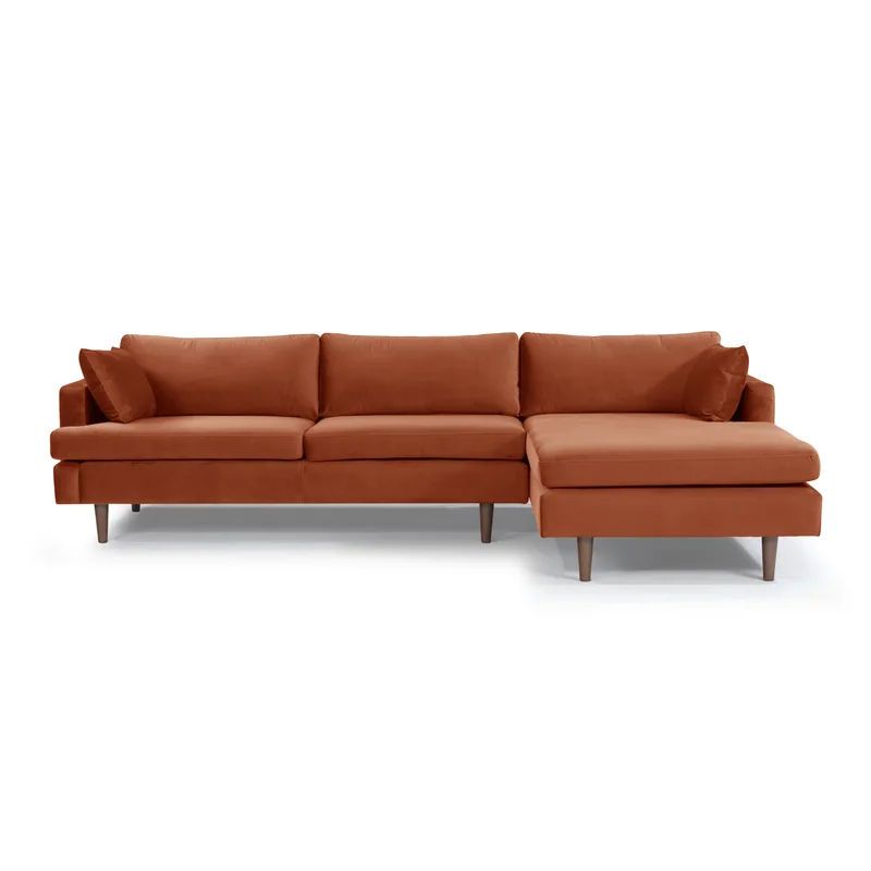 Oneal Velvet Stationary Sofa Chaise Sectional thumbnail 3