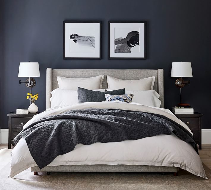 Elliot Shelter Upholstered Footboard Storage Platform Bed thumbnail 2